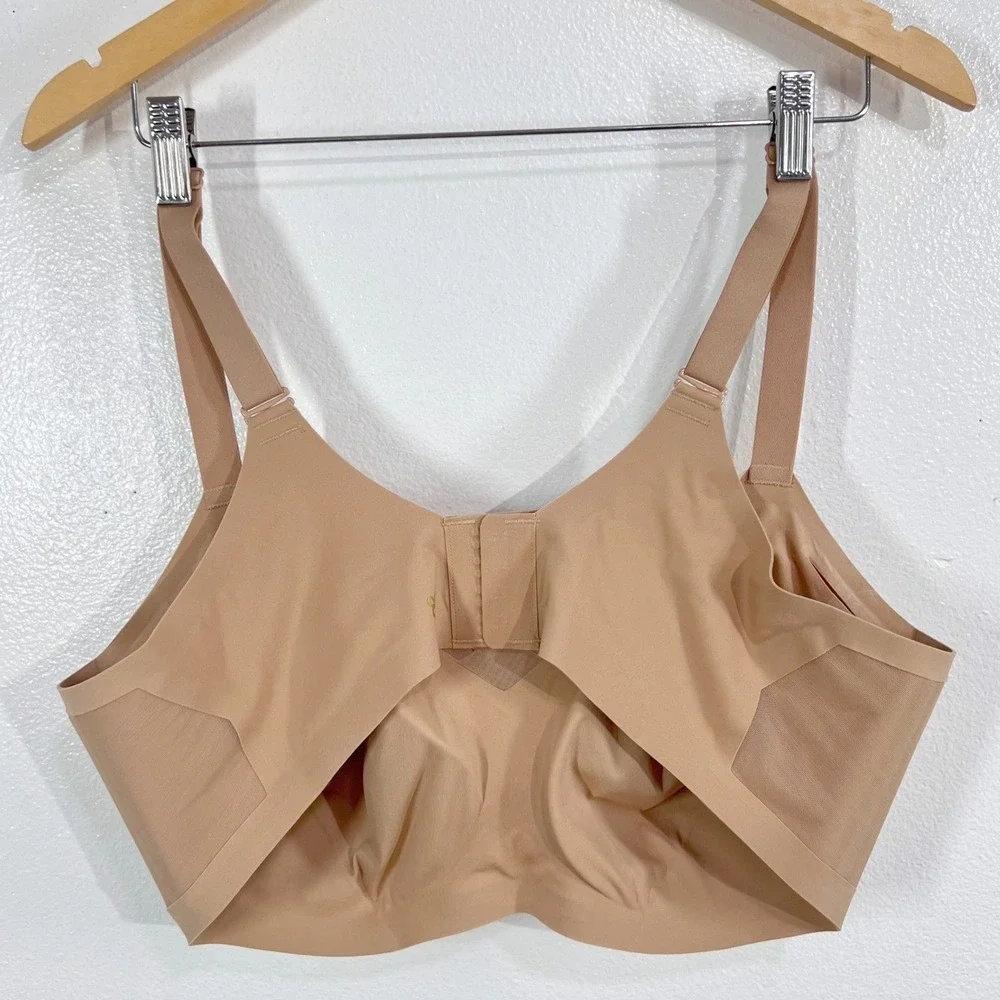 Honeylove CrossOver Wireless Liftwear Bra 2X Sand Nude Full Coverage Smoothing